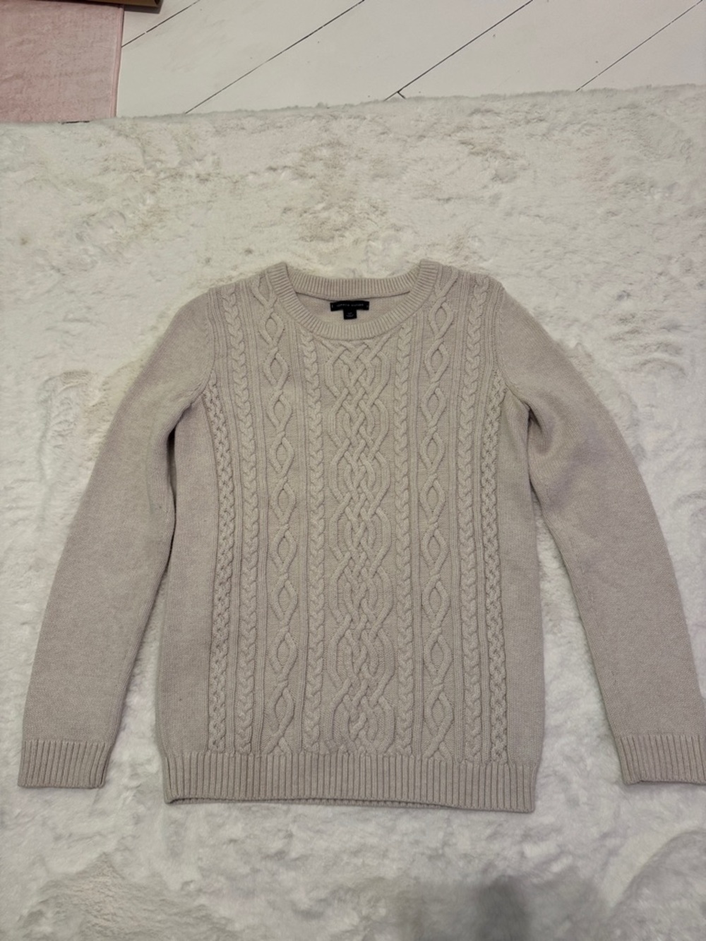 Tommy Hilfiger Men's Cable Crewneck Sweater - Light Taupe